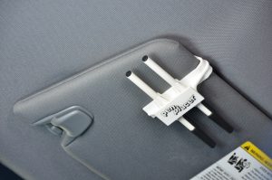 Sun visor pen clip